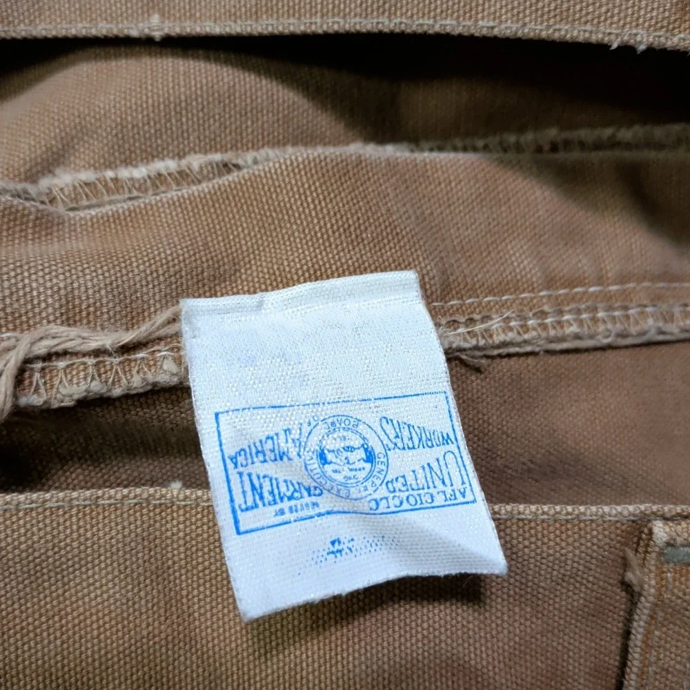 Vtg Carhartt Brush Pants Mens Size 40x29 Canvas Double Knee Brown Hunt WU256 USA